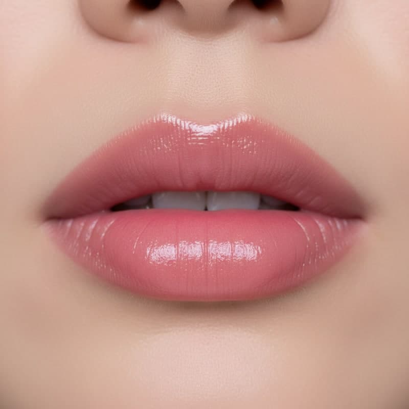 Phun môi collagen lên màu hồng đào